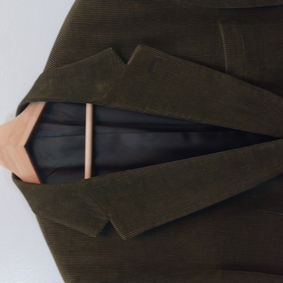 Vintage Land's End Olive Cotton Corduroy Sport Jacket 42L